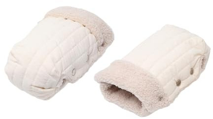 F Fityle Trolley-Handschuh, Winter-Kinderwagen-Handmuff, wasserdichte, atmungsaktive Kinderwagen-Handschuhe, Weiß