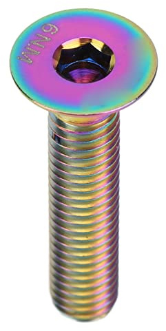 Tissting Bullone Attacco Manubrio Bici, M6 x 30 mm, Titanio Lucidato, Abbagliante