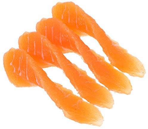Abaodam 4stücke Künstliche Lachs Scheibe Simulation Geschnitten Fisch Fleisch Modell Für Küche Lehrmodelle Foto Requisiten Spielzeug Lebensmittel