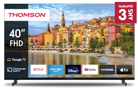 THOMSON 40 Pulgadas (101 cm) LED Full HD Google Smart TV, Wi-Fi,Dolby Audio, HDR10, Bluetooth 5.1, Triple-Tuner (Cable/Satélite/Antena), HDMI, Ci+, A+ Panel - 40FG2S14