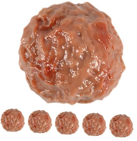 DRESSOOS 6stücke Künstliche Rindfleischbällchen-Modelle Realistische Gefälschte Lebensmittel Dekoration Küche Display Foto Requisit
