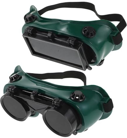 Hemobllo 2pcs Flip-up Welding Safety Glasses Protection Goggles for Oxy-acetylene Welding Soldering Brazing and Cutting Comfortable Fit