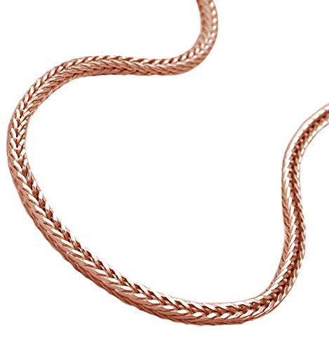 Schmuck Krone 1,5mm Kette Collier Fuchsschwanz vierkant 925 Silber rosé Gold vergoldet, 42cm