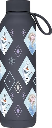 QUOKKA SOLID X DISNEY | BOTELLA TÉRMICA DE ACERO INOXIDABLE DOBLE PARED CON COLGADOR | FROZEN DIAMOND