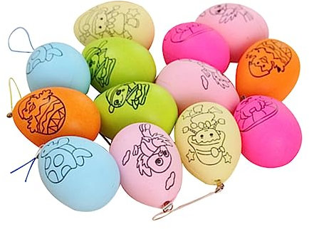 ADOCARN 24St Eier bemalen gefälscht Mini Stuffer Eigelb Füllstoffe ostereier easter egg decoration Ostereier Graffiti DIY Ostereier eier selber basteln malen Ei Plastik