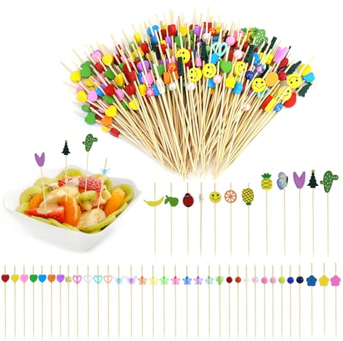 240 Piezas Palos De Cóctel,12cm Palillos De Dientes Cóctel,Palillos De Cóctel De Madera,para Cócteles,Pasteles Barbacoas,Fiesta Y Boda Decoración (corazón Colores)