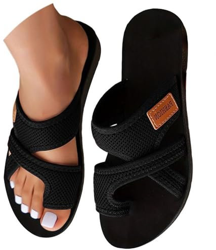 riou Ofertas Flash Sandalias Ortopedicas Mujer Verano Cómodos Fascitis Plantar Moda Soport Plantar Slides Mujer Chanclas Ortopedicas Mesh Playa Piscina Flip Flop Ligera Abierta Zapatos de Playa 39