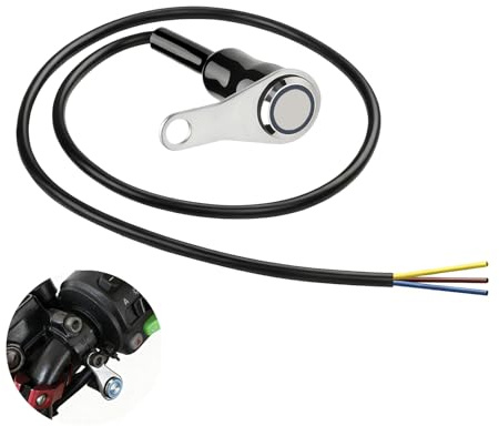 Verriegelnder LED Motorradschalter aus Edelstahl 12V 5A, Universeller ON/OFF Schalter für Motorrad-Scheinwerfer, Nebelscheinwerfer und mobile Geräte, Wasserdichter Schalter mit blauem LED Knopf