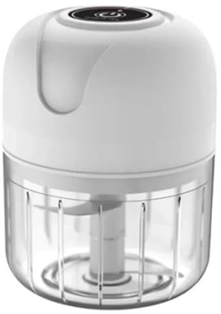 Tritatutto elettrico per aglio, Purer Per Aglio Elettrico 250ML Mini Chopper Ricarica USB Zenzero Taglierina Per Verdure Utensili Da Cucina,Mini robot da cucina(250ml-White)