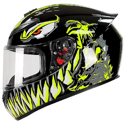GAOFZHAO Motorrad-Integralhelm mit Anti-Beschlag-HD-UV-Schutzvisier, DOT/ECE-Zertifiziert, geeignet for Mopeds, Roller und Fahrräder for Männer und Frauen(A10,2XL)