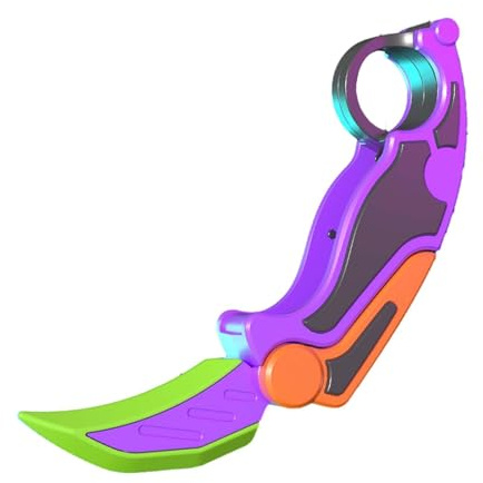DuskHaven 3D Gedrucktes Fidget Messer, Kleines Radieschenmesser, Faltbares Sensorisches Spielzeugmesser für Kinder, Erwachsene Und Freunde, violett