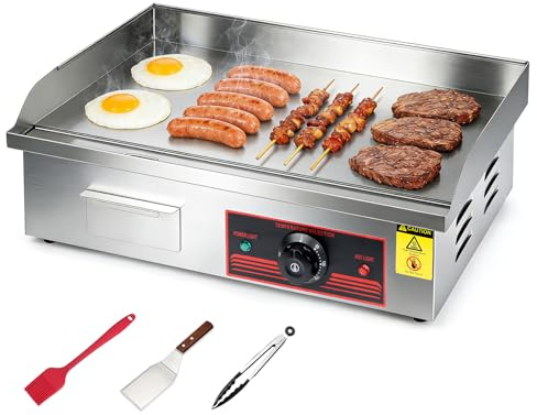 Grillplatte Elektrisch 3000W, Kommerzielle Elektrische Grillplatte, 55x41cm
