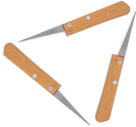 SUPVOX Coltelli per Modellare Argilla Strumenti per Intaglio di Precisione Set 3pezzi Manico in Legno in Acciaio Inossidabile, Utensili Multi Funzionali per Progetti DIY e Studi