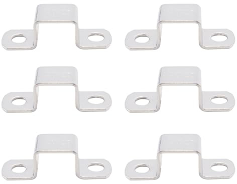 Huba Abrazadera cuadrada de acero inoxidable 304, paquete de 6 pernos en U M20 x 20 mm para tubo de 20 x 20 mm, soporte de montaje resistente