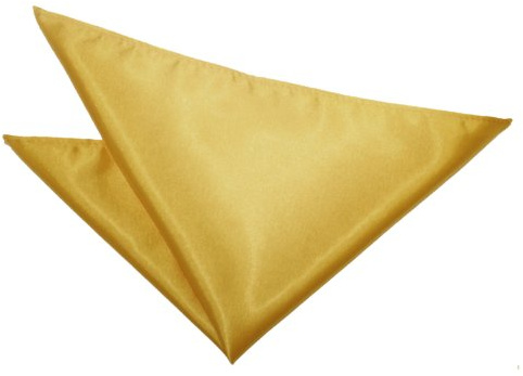 DQT Mens Plain Satin Pocket Square Handkerchief – Wedding Business Formal Suit Accessory - Gold