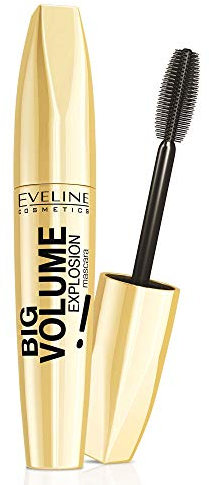 Eveline Cosmetics Big Volume Explosion Mascara - Volumengebend & Verlängernd | 20 Reihen flexibler Borsten für klumpenfreie, tiefschwarze Wimpern