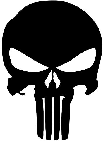 WANDKIND Punisher Aufkleber Auto Sticker Autosticker Autoaufkleber Decal War Zone Totenkopf Skull (20 x 28 cm, Schwarz)