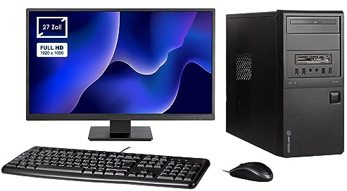 Ankermann Office Bundle PC Bureau | Intel Core i5-8500 | 16Go RAM | 1To SSD | Windows 11 | WiFi | Écran 27 Pouces | Souris & Clavier | MS Office 2024