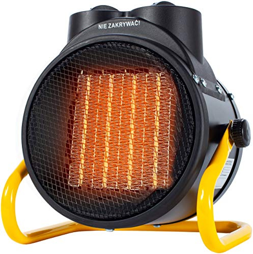 MalTec Radiateur soufflant avec thermostat INFERNO4000 - 2 kW - Céramique - Chauffage électrique mobile à économie d'énergie pour bureau, maison, atelier, caravane, camping, chantier, garage