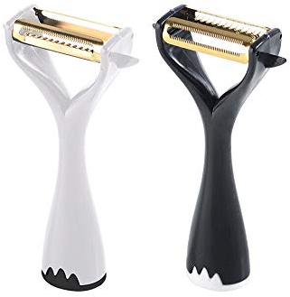 YMZ 2PCS 3 in 1 Multi-Function Vegetable Peeler Plastic Stainless Steel Carrot Potato Cutter Cabbage Grater Fruit Slicer for Right or Left Handed Users, Non-Slip Handle
