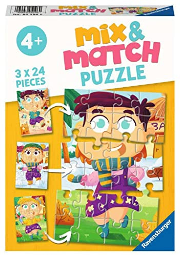 Ravensburger Kinderpuzzle - 05196 Mix&Match Kunterbunte Kleider - Puzzle für Kinder ab 4 Jahren, mit 3x24 Teilen