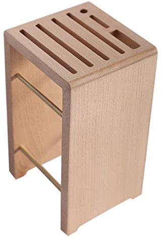 HAODAF Bloc à Couteaux Bloc de Couteau Blanc, Porte-Couteau Multifonctionnel Noir de Noyer Noir Ventilation à Deux côtés Porte-Couteau de ménage sans Couteaux Stockage (Color : Beech)