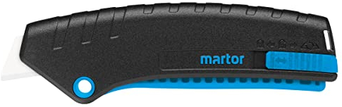MARTOR Sicherheitsmesser mit Klingeneinzug, Keramikklinge, SECUNORM MIZAR, Profi Cuttermesser, Leicht, Kunststoff, Rechts- & Linkshänder, Logistik, GS Geprüft