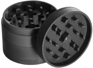 Heisenberg Grinder Kräutermühle MATT aus Metall, mit Keramik beschichtet, 4-lagig, Ø 60 mm, Höhe ca. 4,7 mm zum Mahlen von Gewürzen (Schwarz)