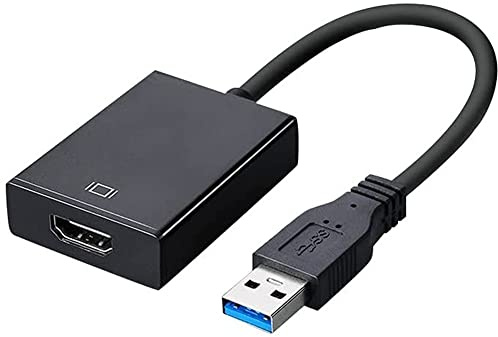 Adaptateur USB vers HDMI, SZJUNXIAO USB 3.0/2.0 vers HDMI Audio Video Adapter HD 1080P Video Video Cable Convertisseur pour PC, ordinateur portable HDTV TV compatible avec Windows 7/8/10/XP