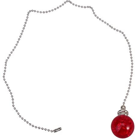 Mobestech Cracked Grain Pendant Fan Pull Chain Decorative Hanging Ornament Connector for Ceiling Lights Fans and Desk Lamps Sparkling Red Design for Home and Room Decor