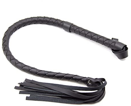 TISVY Horse Whip Riding Crop Sports Training Non Slip Handle Flogger Lash Braided le Plays PU Leather Equestrian Racing Horseback Outdoor Stage Performance