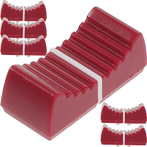 6 Stück Rote Potentiometer Schiebekappen als Ersatzteil | Kunststoff, Passend für Lautstärkeanpassung und Gitarren Potentiometer, für Mg82, Mg166cx-usb, Mg206c-usb