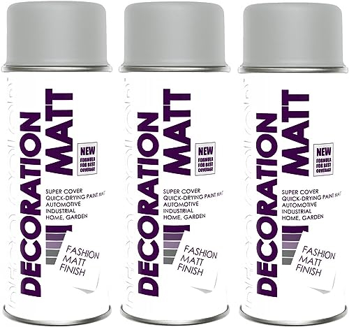 Fahrzeugteile Hoffmann 3er Sparpack DC Lackspray matt 400ml nach RAL freie Farbauswahl (3 Dosen in lichtgrau MATT RAL 7035)