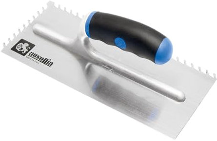 Ausonia - Frattazzo 28x12 cm con dente obliquo da 6mm per posa Kerlite e riscaldamenti a pavimento