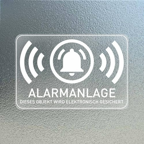 YIKIADA Pegatinas de vinilo autoadhesivas para sistema de alarma, 7,5 x 5 cm, con seguridad, impermeables, protección antirrobo, para coche, oficina, casa, 10 unidades