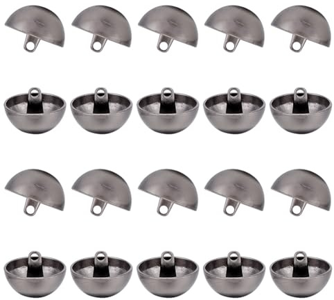 UNICRAFTALE 20 Stk 1 Loch Legierung Knöpfe Mit Schaft Halbrunde Knöpfe Schwarze Knöpfe Metall Nähknöpfe Für Männer Und Frauen Kleidungs Knöpfe Für Heimwerker Nähen Basteln 2.5 mm Loch