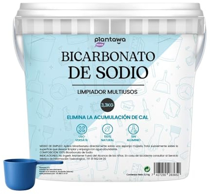 PLANTAWA Bicarbonato di Sodio 3,3kg | Pulizia Ecologica Multiuso | Smacchiatore Tessuti, Deodorizzante Casa e Cucina | Alternativa Naturale ai Prodotti Chimici