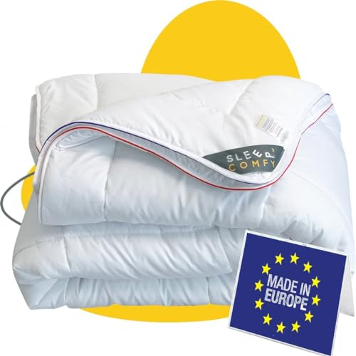 SLEEP COMFY Lusso Allergico Piumino Matrimoniale 4 Stagioni 260 x 220cm con 2 Parti Combinabili, Piumino King Size, Trapunta Mezza stagione