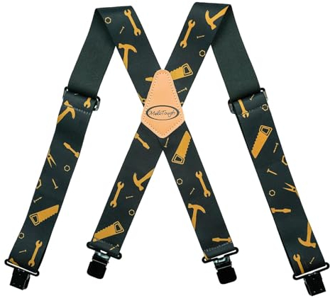 YUECIBAI Hosenträger Suspender Herren-Hosenträger Vollständig Elastisch X-Rücken Robuste Arbeits-Hosenträger Sw001El-Bht