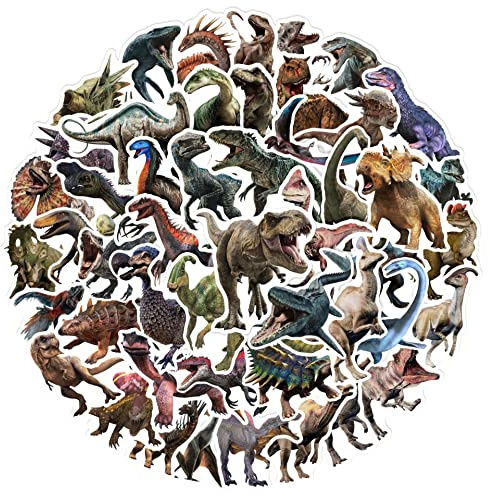 50PCS Dinosaurs Stickers for Laptop Water Bottle Luggage Snowboard Bicycle Skateboard Decal for Kids Teens Adult Stickers