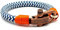 KAROO EARTH JEWELLERY Men's Maritime Nautical Rope Bracelet, Durable Navy Blue & White Zig-Zag with Orange detail | With stainless steel D-shackle | Adjustable to fit 18-19.5cm Average wrist