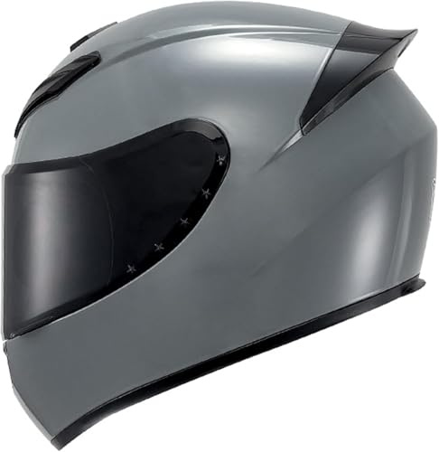 Integraler Motorradhelm Mit Getönten Visieren Und Mehreren Belüftungsöffnungen. Integrierter Motorradhelm, DOT/ECE-zugelassener Motorrad-Straßenrad-Renn-Moped-Helm for Männer Und Frauen(L:57~58CM)