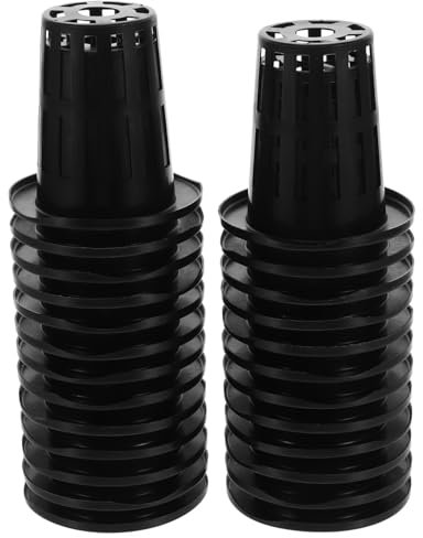 BEBEMOKO 50pièces Pots Plastique Hydroponiques Bacs De Culture pour Plantes Contenants Maille pour Jardins Et Balcons