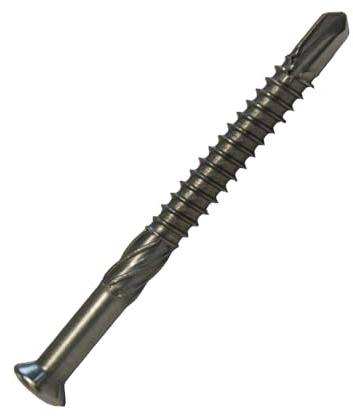 HORI Terrassenschrauben - Schrauben - Edelstahl gehärtet - inkl. Bit - für Aluminium Unterkonstruktion - Edelstahlschrauben - Holzschrauben - Terrasse - 500 Stück - Größe 40 x 5,5 mm