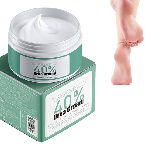 Urea Creme 40%,Feuchtigkeitscreme gegen rissige Fersen,Hornhautentferner Fußcreme,Bodylotion mit Hyaluronsäure,Kallusentferner und Erweichung (1)