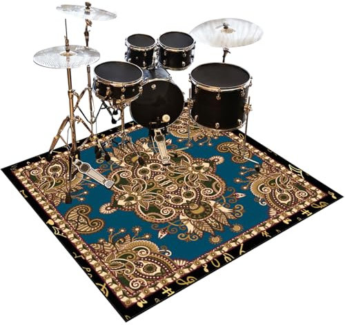 Schlagzeugteppich Schallschutz Teppich Professioneller Trommelteppich Drum Matte Trommel Teppich Schlagzeugteppiche Elektronischer Drum Teppich Professionelle rutschfest Drum Teppich 200 x 180 cm
