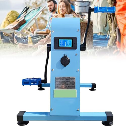 Generatore di manovella portatile, 350 W, generatore di corrente manuale a pedale di emergenza per casa, campeggio e uso esterno, con uscita di ricarica rapida USB per ricarica smartphone