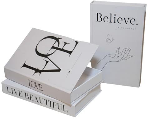 SOULLION Deko Bücher 3er Set – Stilvolle Buchbox mit Aufbewahrungsbox für Home Decor | Ästhetisches Design | Stapelbar & Robust