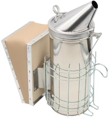 Dadant Smoker XL für Imker aus Edelstahl (Original) Robuster Bienen Smoker mit Schutzgitter & Blasebalg für effektive Rauchentwicklung
