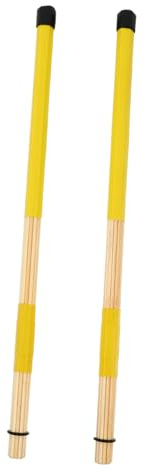 Holz Drumsticks aus Bambus, 1 Paar Gelb, für Schlagzeug | Praktisches Design, Rutschfeste Ausführung, Geeignet für Drum Satz, Einfach und Komfortabel